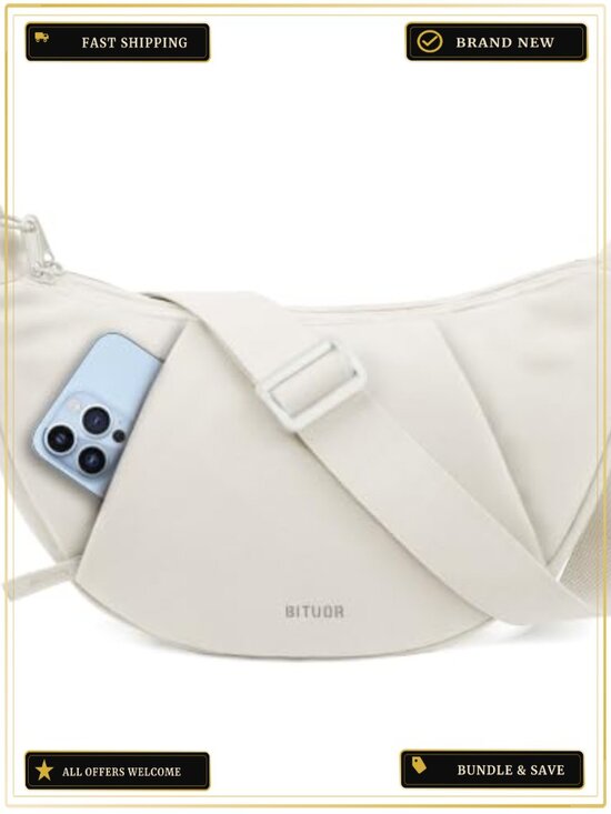 Handbags - Women's Anti-Theft Crossbody Hobo Bag with Multiple Pockets and Adjustable Strap